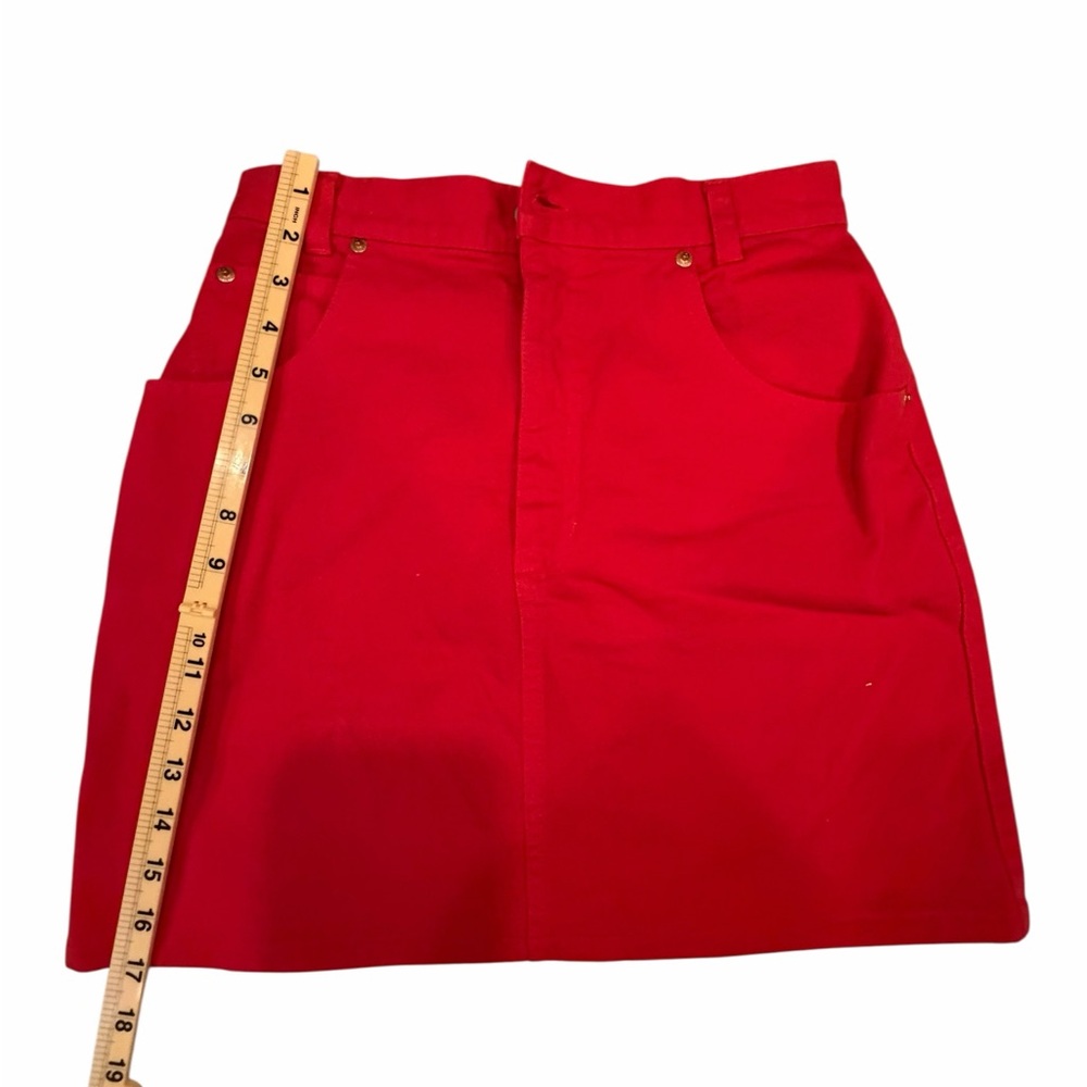 Vintage SKOOZI Vibrant Red Skirt new condition! Jeans Skirt 9